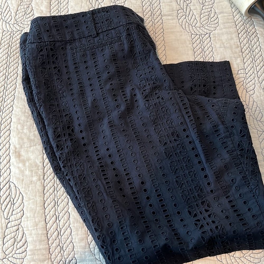 LOFT Julie Cropped Eyelet Pants